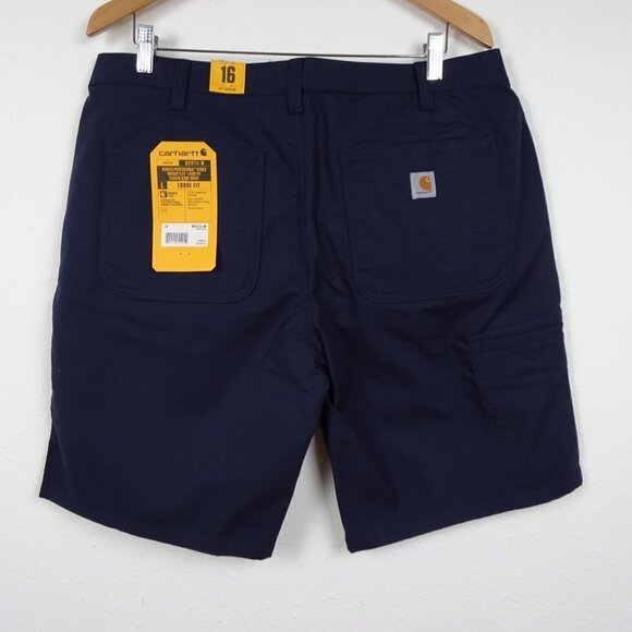 Carhartt Loose Fit Shorts Women's Size 16 Blue Canvas Rugged Work Uniform - Picture 5 of 12